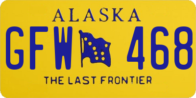 AK license plate GFW468