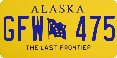 AK license plate GFW475