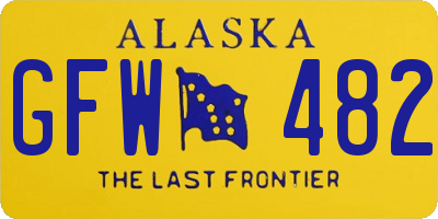 AK license plate GFW482