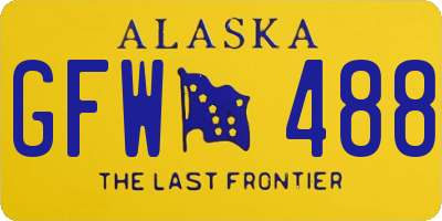 AK license plate GFW488