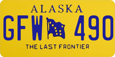 AK license plate GFW490