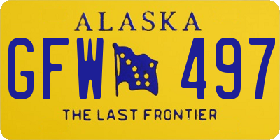 AK license plate GFW497