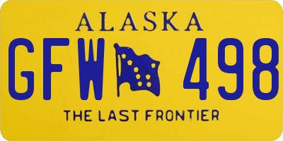 AK license plate GFW498
