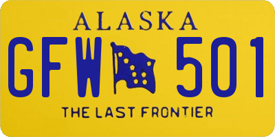 AK license plate GFW501