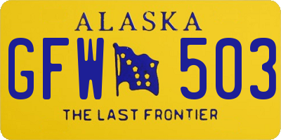 AK license plate GFW503