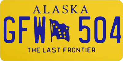 AK license plate GFW504
