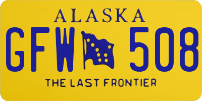 AK license plate GFW508