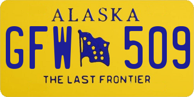 AK license plate GFW509