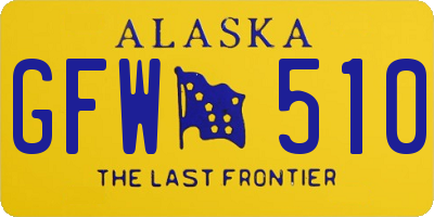AK license plate GFW510