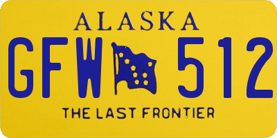 AK license plate GFW512