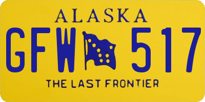 AK license plate GFW517