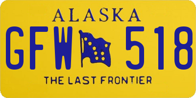 AK license plate GFW518