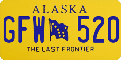 AK license plate GFW520