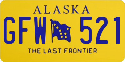 AK license plate GFW521