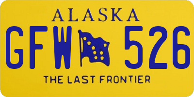 AK license plate GFW526