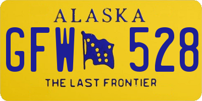 AK license plate GFW528