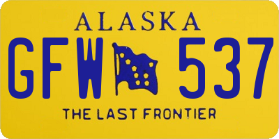 AK license plate GFW537