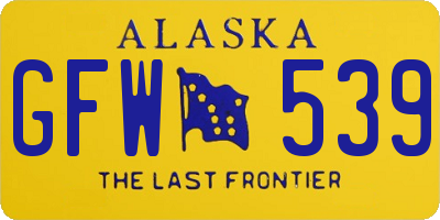 AK license plate GFW539