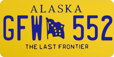 AK license plate GFW552