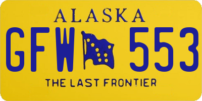 AK license plate GFW553