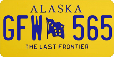 AK license plate GFW565