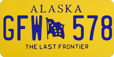 AK license plate GFW578