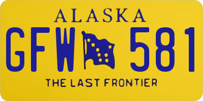 AK license plate GFW581
