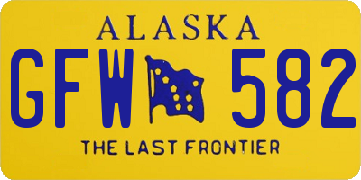 AK license plate GFW582