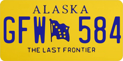 AK license plate GFW584