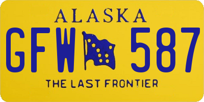 AK license plate GFW587