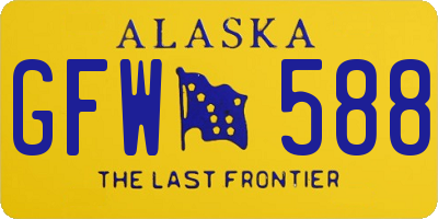 AK license plate GFW588