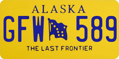 AK license plate GFW589