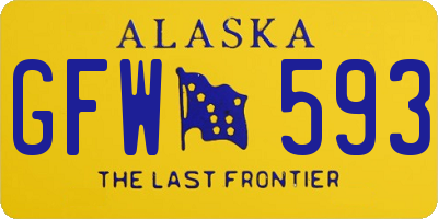 AK license plate GFW593