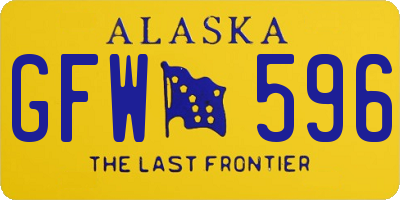 AK license plate GFW596