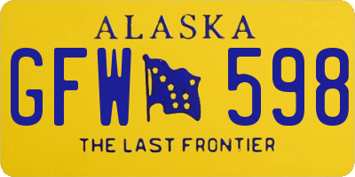 AK license plate GFW598