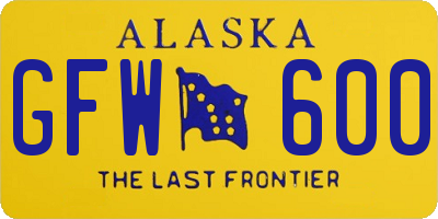 AK license plate GFW600