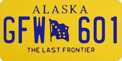 AK license plate GFW601