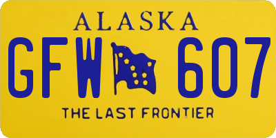 AK license plate GFW607