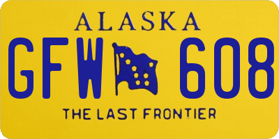 AK license plate GFW608