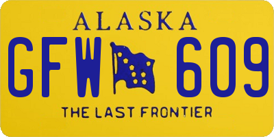 AK license plate GFW609