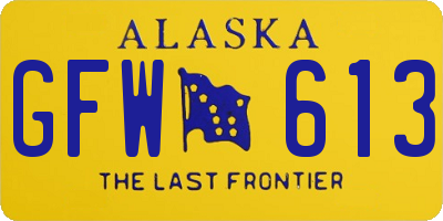 AK license plate GFW613