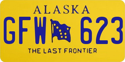 AK license plate GFW623