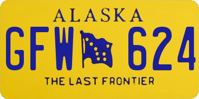 AK license plate GFW624