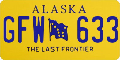 AK license plate GFW633