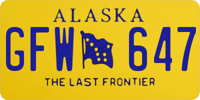 AK license plate GFW647