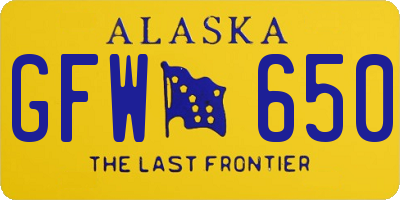 AK license plate GFW650