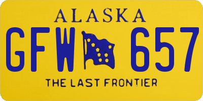 AK license plate GFW657
