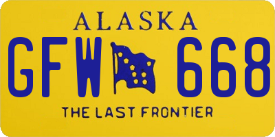 AK license plate GFW668