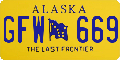 AK license plate GFW669