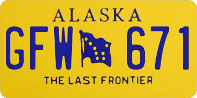 AK license plate GFW671